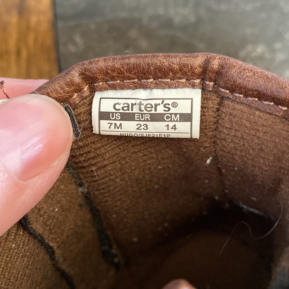Carters Toddler Boy Brown Boots - Picture 9 of 9